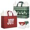 2 Pack 13" Large Christmas Gift Bags with Tissue Paper, Reusable Christmas Tote Bags with Handles, Non-Woven Holiday Gift Bags for Xmas Gift Wrap/Party Favor Supplies, 12.8"*10.2"*6.3"